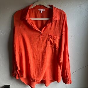 Sundry Relaxed Fit Collared Pocket Super Lightweight Cotton Long Sleeve Sz‎ 3/L